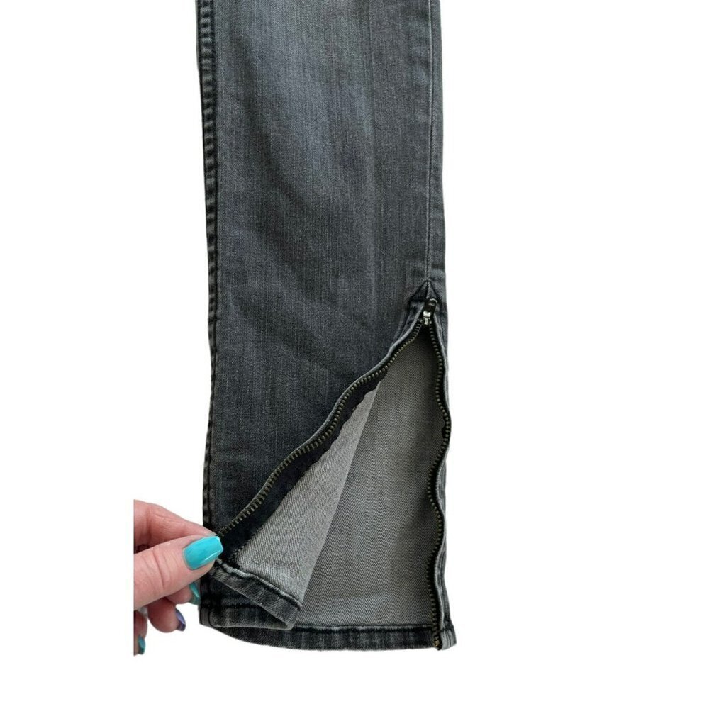 Kill City Women's Sz 27 Junkie Fit Skinny  Low Rise Washed Black Jeans Zippers - Picture 8 of 9